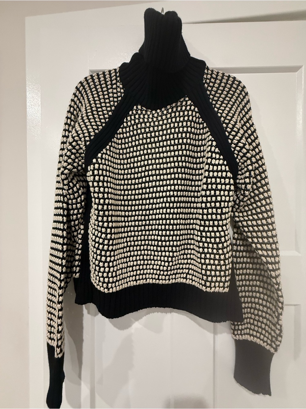 Cleobella Black & Cream Chunky Turtleneck Sweater